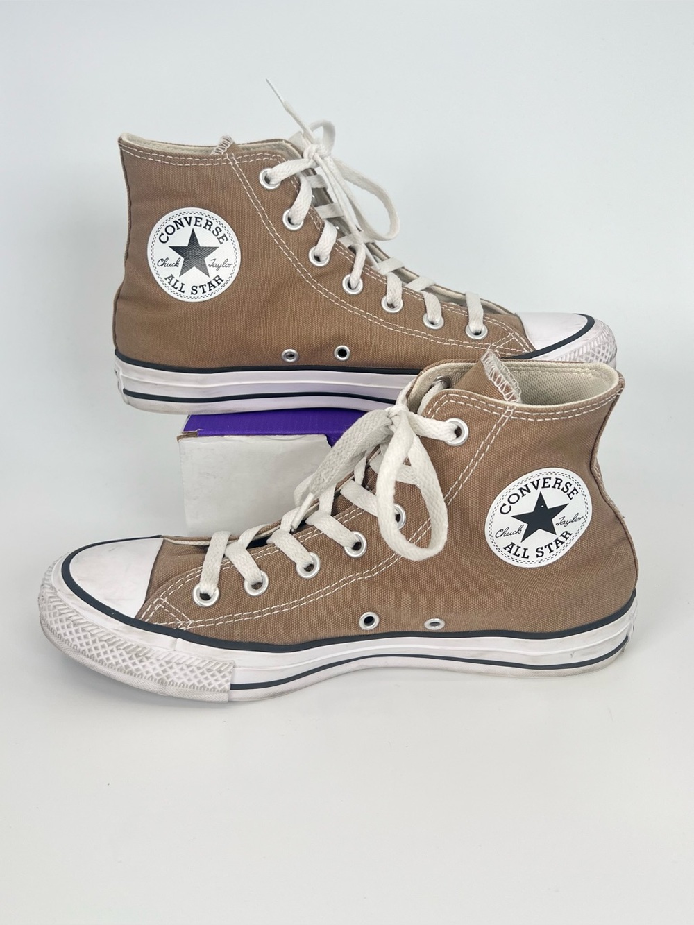 Converse Chuck Taylor All Star Brown/Tan High Top Shoes Sneakers - WOMENS 8
